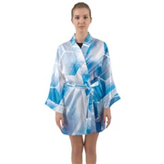 Hexagon Euclidean Vector Gradient Del  Blue Color Science And Technology Long Sleeve Kimono Robe