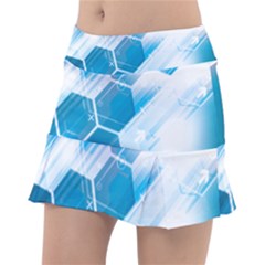 Hexagon Euclidean Vector Gradient Del  Blue Color Science And Technology Tennis Skirt