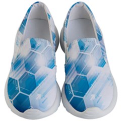 Hexagon Euclidean Vector Gradient Del  Blue Color Science And Technology Kid s Lightweight Slip Ons by Wegoenart