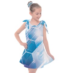 Hexagon Euclidean Vector Gradient Del  Blue Color Science And Technology Kids  Tie Up Tunic Dress