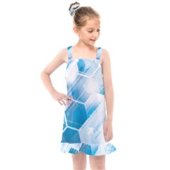 Hexagon Euclidean Vector Gradient Del  Blue Color Science And Technology Kids  Overall Dress