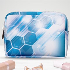 Hexagon Euclidean Vector Gradient Del  Blue Color Science And Technology Make Up Pouch (medium)