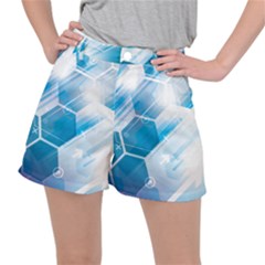 Hexagon Euclidean Vector Gradient Del  Blue Color Science And Technology Stretch Ripstop Shorts