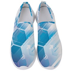 Hexagon Euclidean Vector Gradient Del  Blue Color Science And Technology Men s Slip On Sneakers