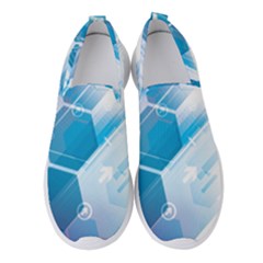 Hexagon Euclidean Vector Gradient Del  Blue Color Science And Technology Women s Slip On Sneakers