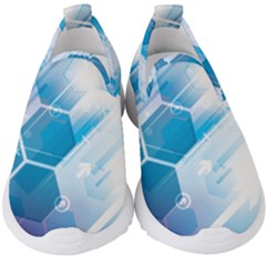 Hexagon Euclidean Vector Gradient Del  Blue Color Science And Technology Kids  Slip On Sneakers