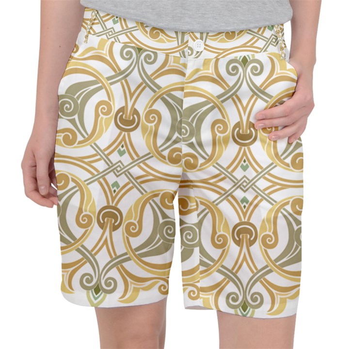 Brabesque ornament art stencil drawing Pocket Shorts