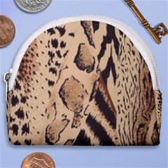 Animal Pattern Design Print Texture Horseshoe Style Canvas Pouch