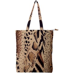 Animal Pattern Design Print Texture Double Zip Up Tote Bag