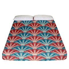 Seamless Patter Peacock Feathers Fitted Sheet (california King Size) by Wegoenart