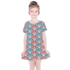 Seamless Patter Peacock Feathers Kids  Simple Cotton Dress by Wegoenart