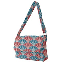 Seamless Patter Peacock Feathers Full Print Messenger Bag