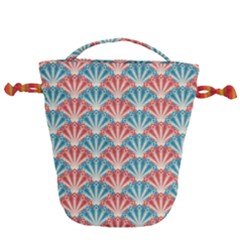 Seamless Patter Peacock Feathers Drawstring Bucket Bag