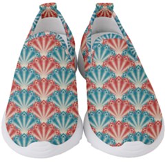 Seamless Patter Peacock Feathers Kids  Slip On Sneakers