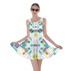 Graphic Design Geometry Shape Pattern Geometric Skater Dress by Wegoenart