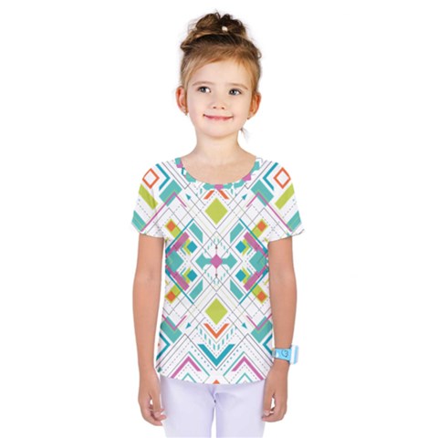 Graphic Design Geometry Shape Pattern Geometric Kids  One Piece Tee by Wegoenart