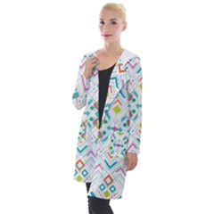 Graphic Design Geometry Shape Pattern Geometric Hooded Pocket Cardigan