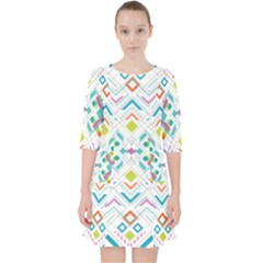 Graphic Design Geometry Shape Pattern Geometric Pocket Dress by Wegoenart