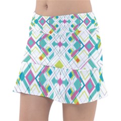 Graphic Design Geometry Shape Pattern Geometric Tennis Skirt by Wegoenart