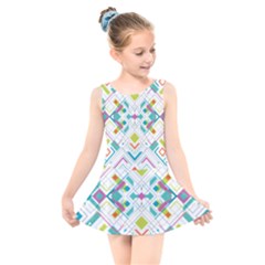 Graphic Design Geometry Shape Pattern Geometric Kids  Skater Dress Swimsuit