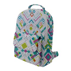 Graphic Design Geometry Shape Pattern Geometric Flap Pocket Backpack (large)