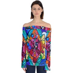 Arcturian Divine Order Grid - Off Shoulder Long Sleeve Top