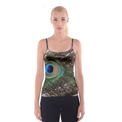 Peacock Tail Feathers Spaghetti Strap Top by Wegoenart