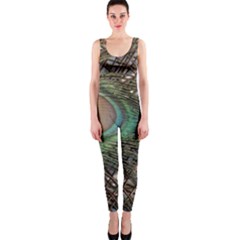 Peacock Tail Feathers One Piece Catsuit by Wegoenart