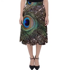 Peacock Tail Feathers Classic Midi Skirt by Wegoenart