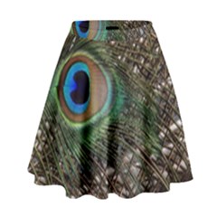 Peacock Tail Feathers High Waist Skirt by Wegoenart