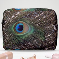 Peacock Tail Feathers Make Up Pouch (large) by Wegoenart