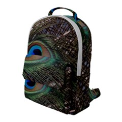 Peacock Tail Feathers Flap Pocket Backpack (large)