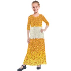 Bubble Beer Kids  Quarter Sleeve Maxi Dress by Wegoenart