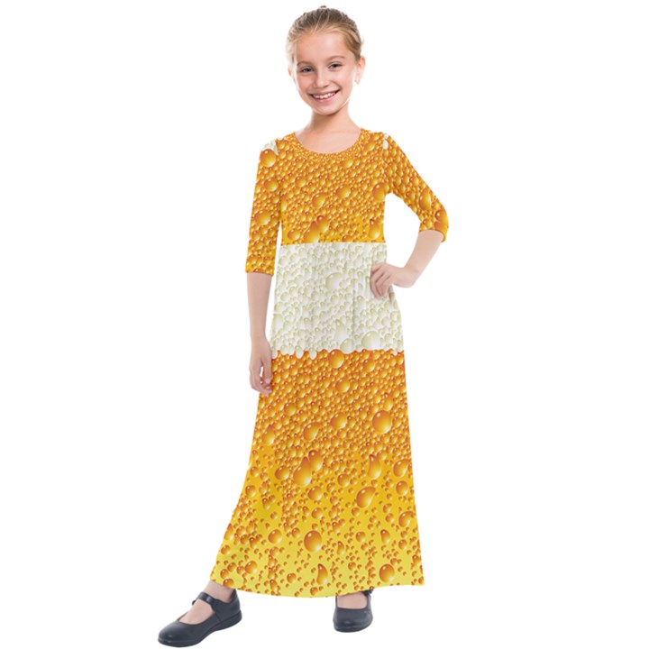 Bubble Beer Kids  Quarter Sleeve Maxi Dress