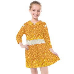 Bubble Beer Kids  Quarter Sleeve Shirt Dress by Wegoenart