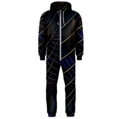 Background Fractal Peacock Pipe Hooded Jumpsuit (men)  by Wegoenart