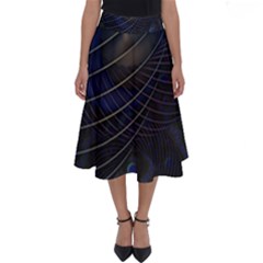 Background Fractal Peacock Pipe Perfect Length Midi Skirt by Wegoenart