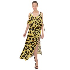 Animal Fur Skin Pattern Form Maxi Chiffon Cover Up Dress by Wegoenart