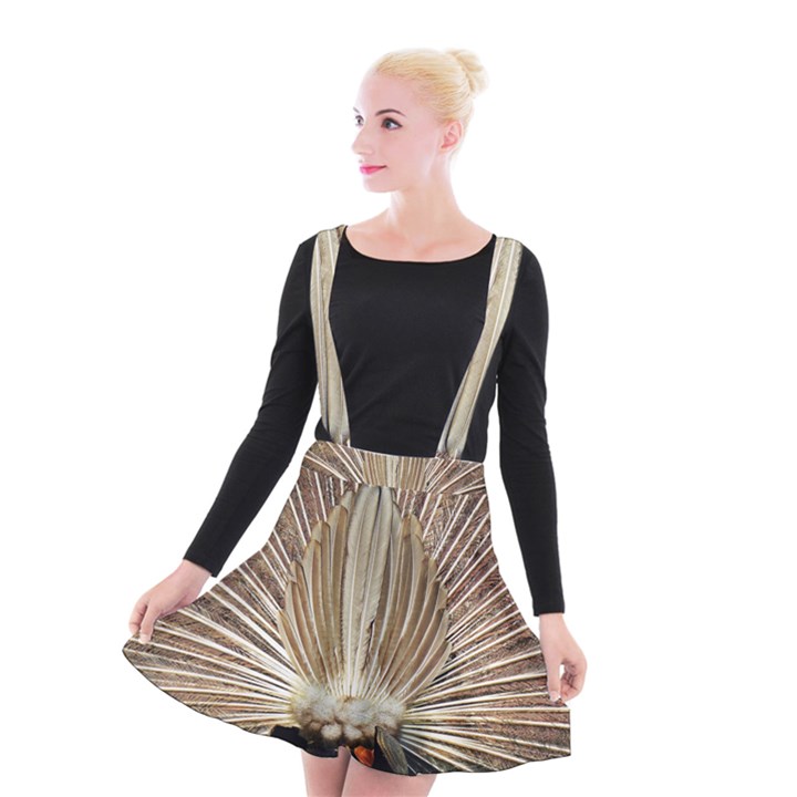 Peacock Wheel Bird Nature Suspender Skater Skirt