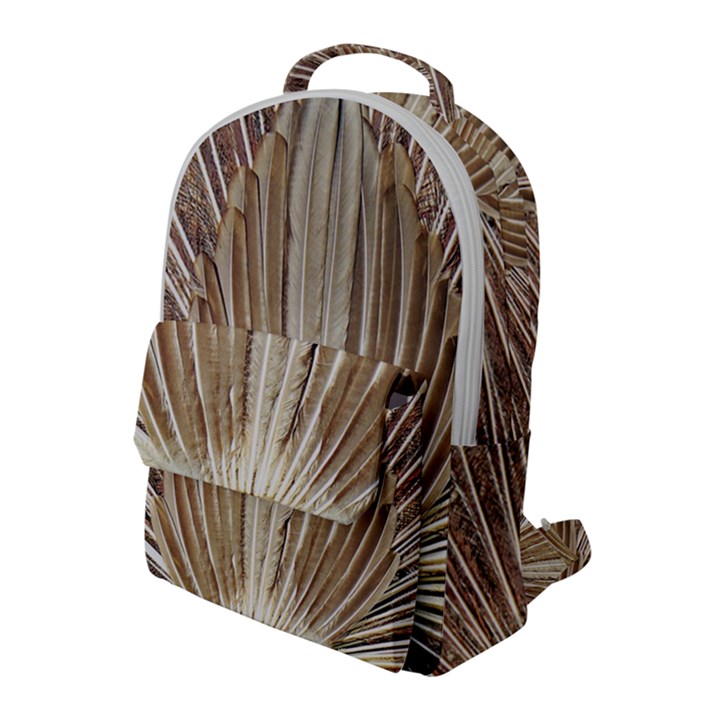 Peacock Wheel Bird Nature Flap Pocket Backpack (Large)