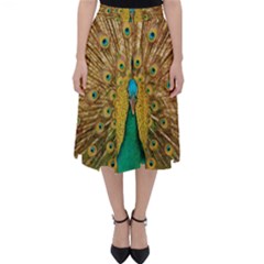 Peacock Feather Bird Peafowl Classic Midi Skirt by Wegoenart