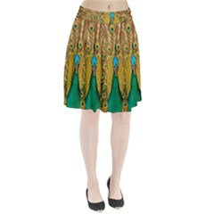 Peacock Feather Bird Peafowl Pleated Skirt by Wegoenart