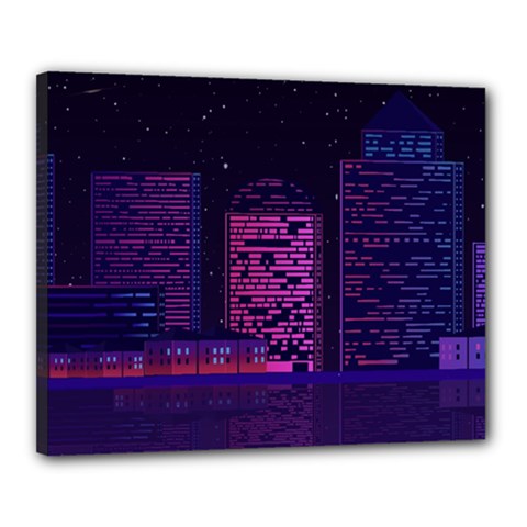 Christmas Skyline Skyscraper Canvas 20  X 16  (stretched) by Wegoenart