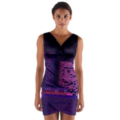 Christmas Skyline Skyscraper Wrap Front Bodycon Dress by Wegoenart