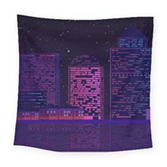 Christmas Skyline Skyscraper Square Tapestry (large) by Wegoenart