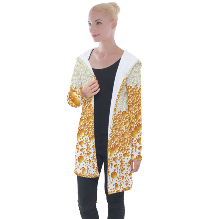 Beer Head Foam Cool Longline Hooded Cardigan