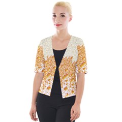 Beer Head Foam Cool Cropped Button Cardigan by Wegoenart