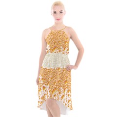 Beer Head Foam Cool High-low Halter Chiffon Dress  by Wegoenart