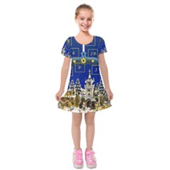 Advent Calendar Advent Gifts Kids  Short Sleeve Velvet Dress