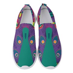 Peacock Bird Animal Feathers Women s Slip On Sneakers